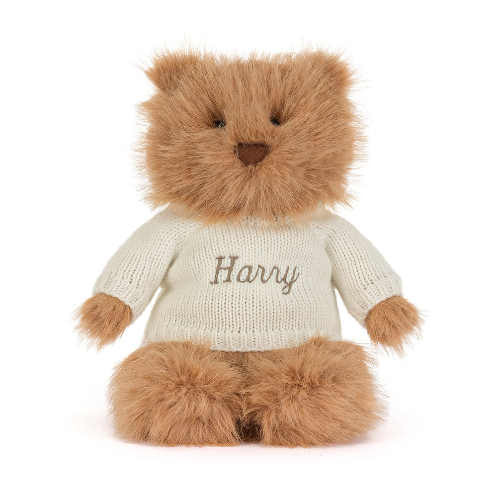 Bartholomew Bear Bouffant with Personalized Cream Jumper