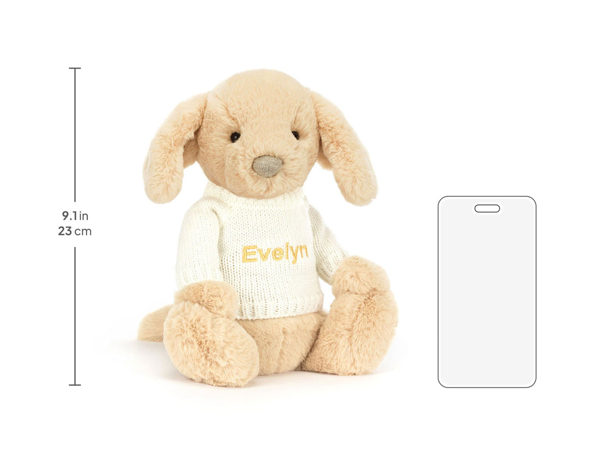 Bashful Luxe Puppy Orlando with Personalized Cream Jumper