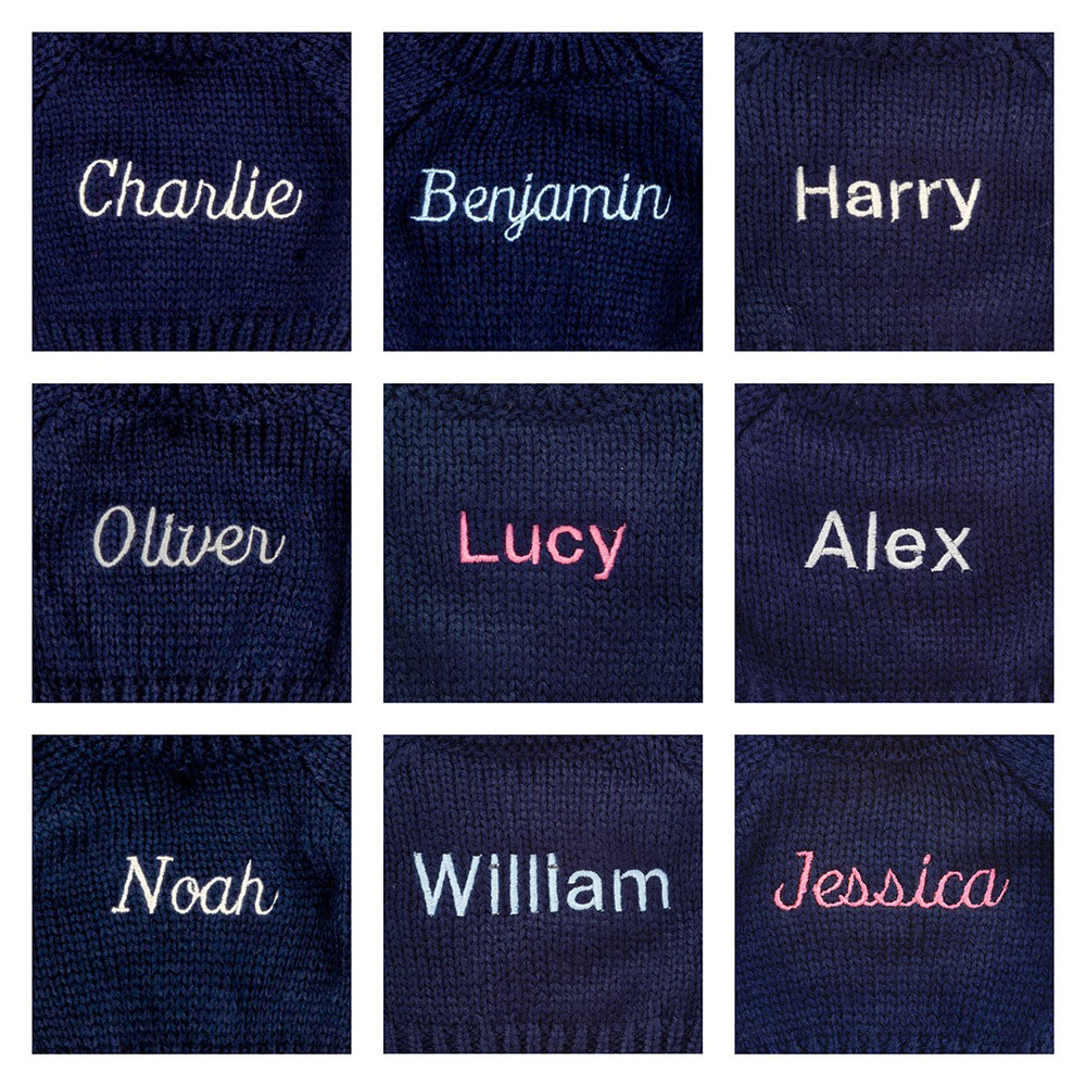 Bashful Silver Bunny with Personalized Navy Jumper