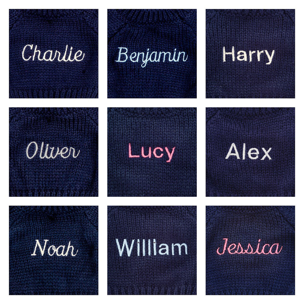 Bashful Giraffe with Personalized Navy Jumper
