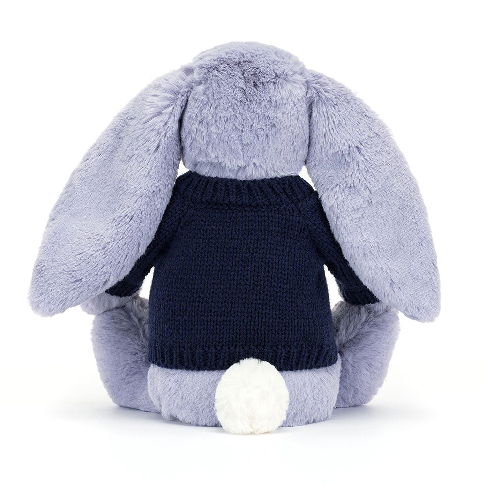Bashful Viola Bunny with Personalized Navy Jumper