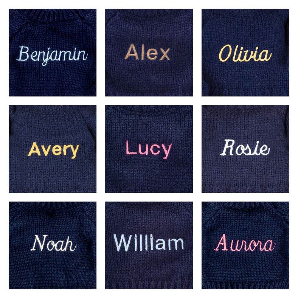 Blossom Cream Bunny 'Berry' with Personalized Navy Jumper