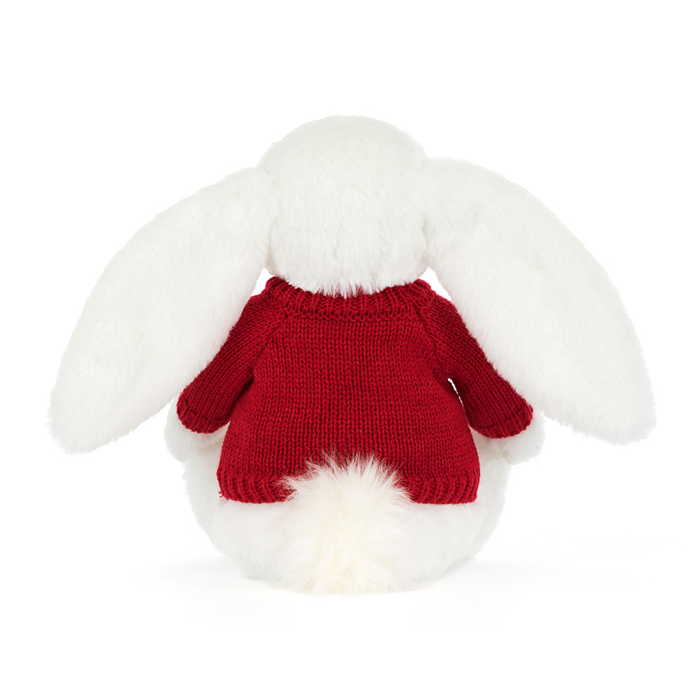 Bashful Luxe Bunny Luna with Personalized Red Jumper