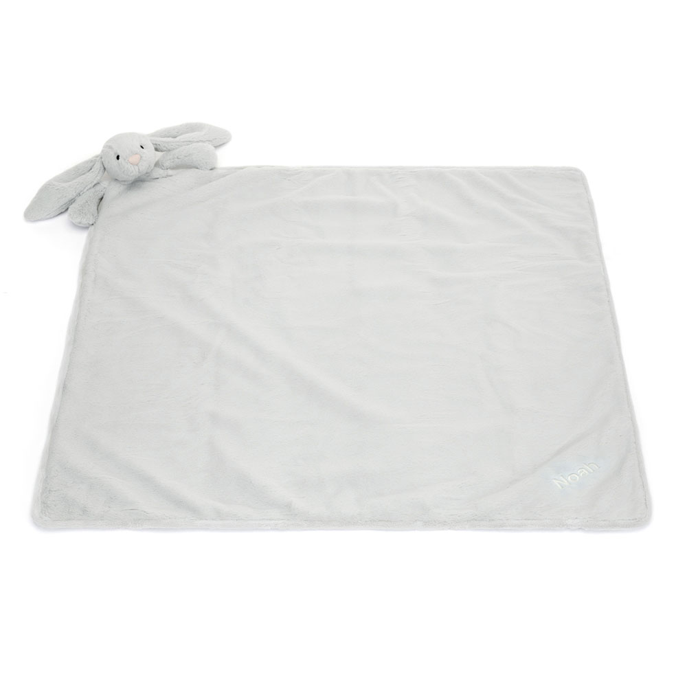 Personalized Bashful Silver Bunny Blankie