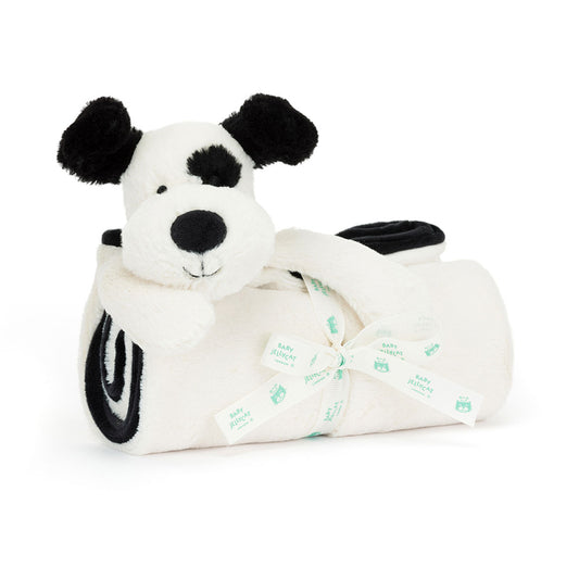 Bashful Rufferty Black & Cream Puppy Blankie
