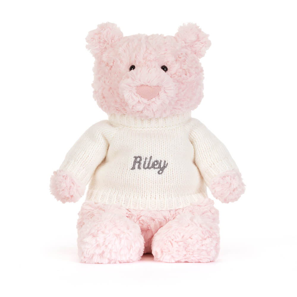 Leola Bear with Personalized Cream Jumper