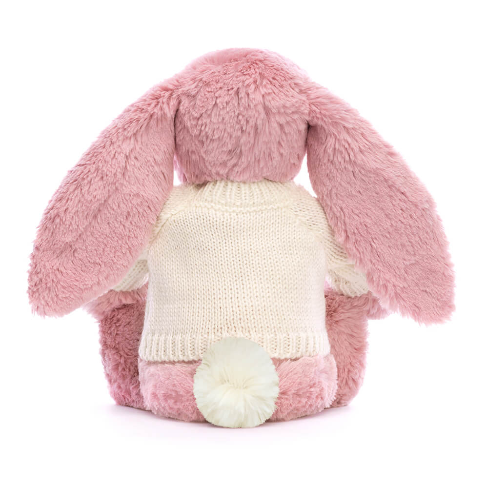Bashful Tulip Pink Bunny with Personalized Cream Jumper