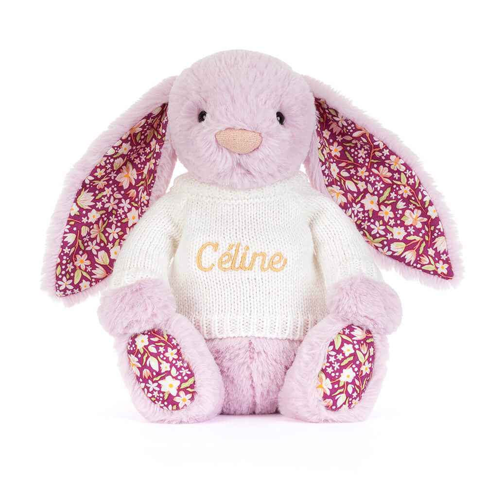 Thistlepop Blossom Luxe Bunny with Personalized Cream Jumper