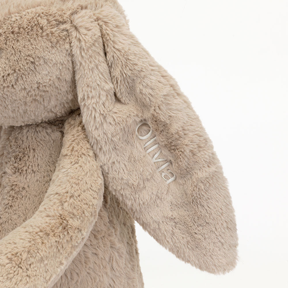 Personalized Bashful Beige Bunny Huge