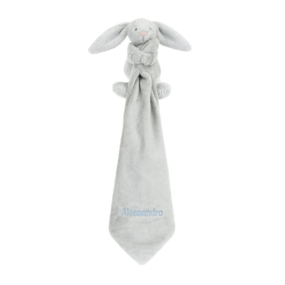 Personalized Bashful Silver Bunny Soother
